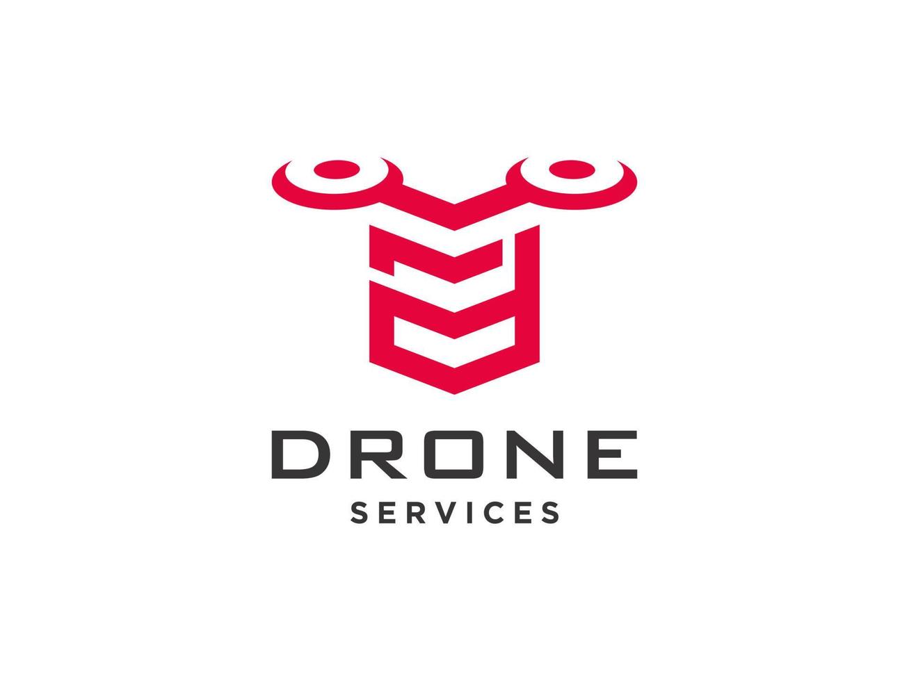 letter d drone logo vector sjabloonpictogram. fotografie drone-vector. quad copter vector pictogram