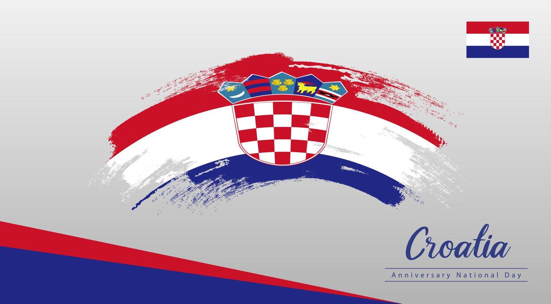 fijne nationale feestdag kroatië. vlag, banner, wenskaart, flyer ontwerp. poster sjabloonontwerp vector