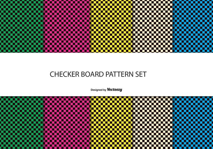 Checkerboard stijl patroon set vector