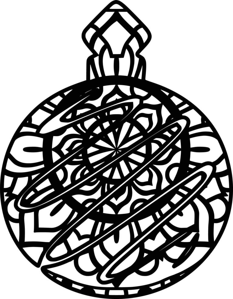 kerstbal mandala patroon icoon vector