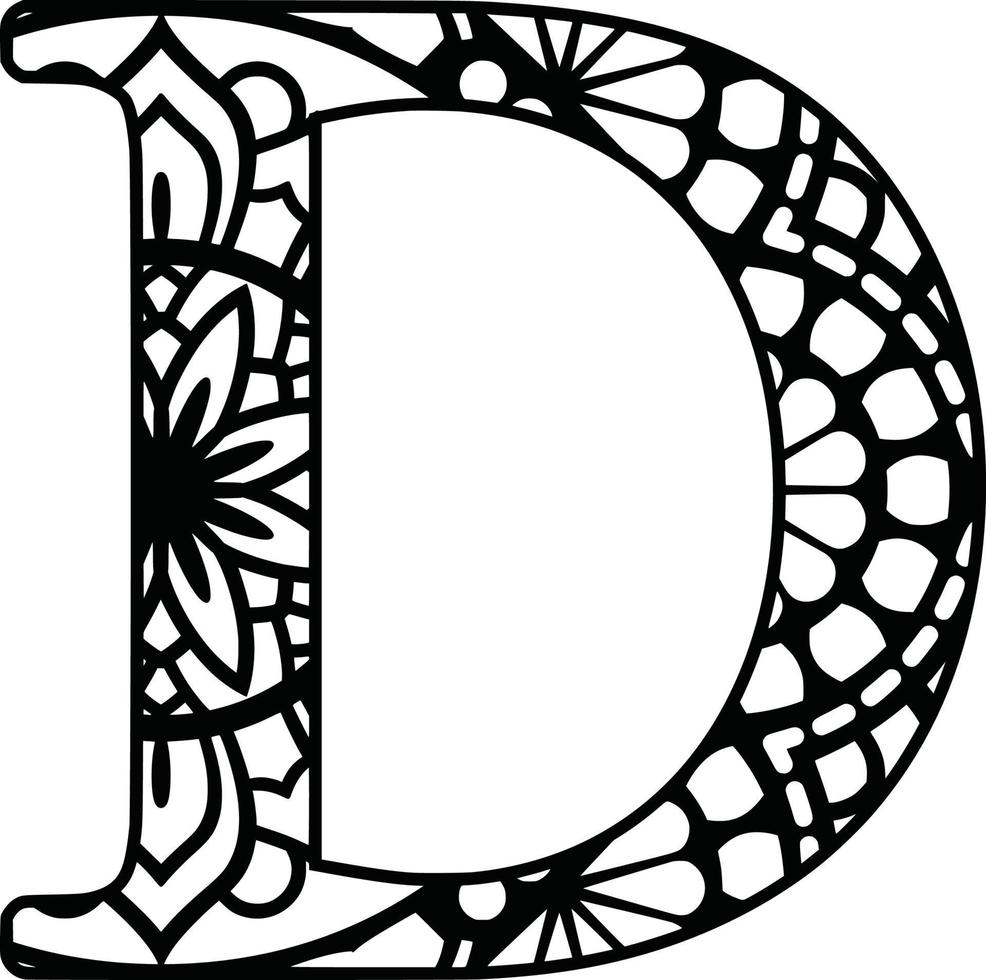 letters mandala afdrukken vector