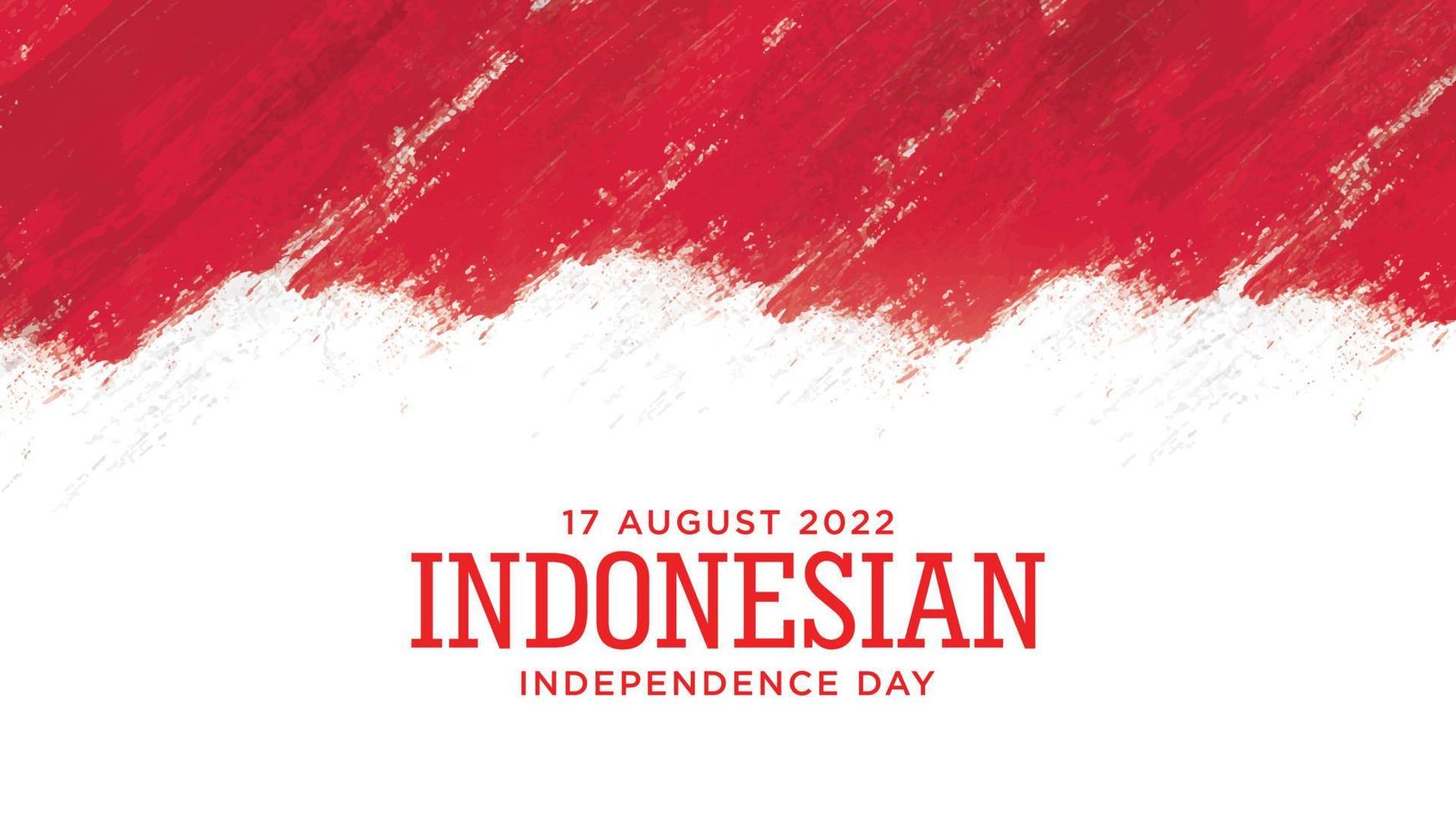 de onafhankelijkheidsdag van Indonesië met rood grungeontwerp als achtergrond. Indonesische tekst gemiddelde is een lange levensduur indonesië. goede sjabloon voor het ontwerp van de onafhankelijkheidsdag van Indonesië. vector