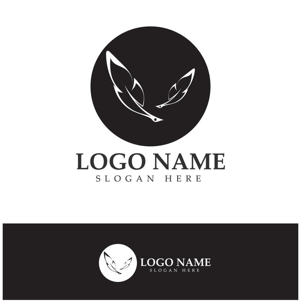 veren pen schrijf teken logo sjabloon app pictogrammen vector