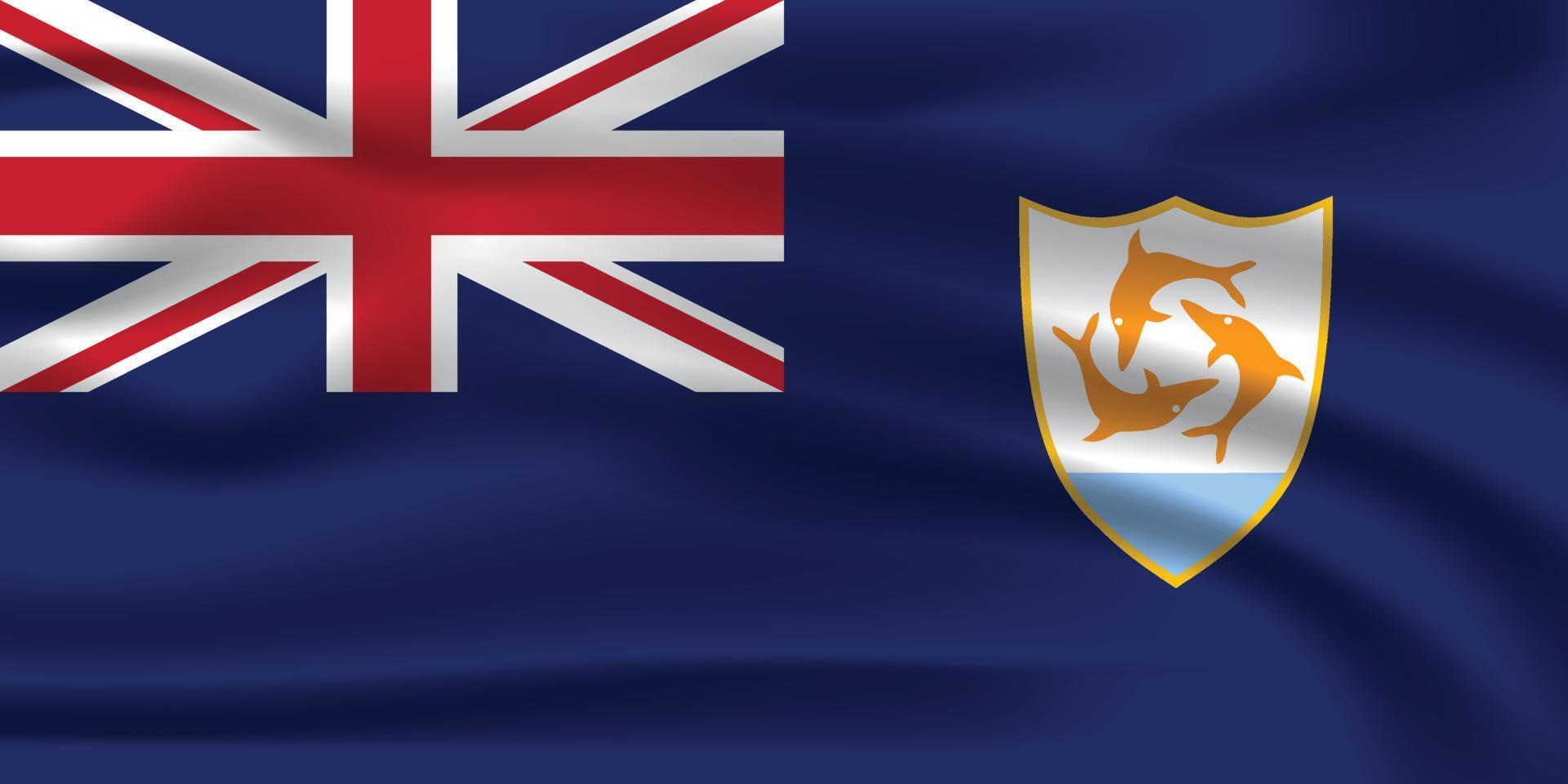 de realistische nationale vlag van anguilla vector