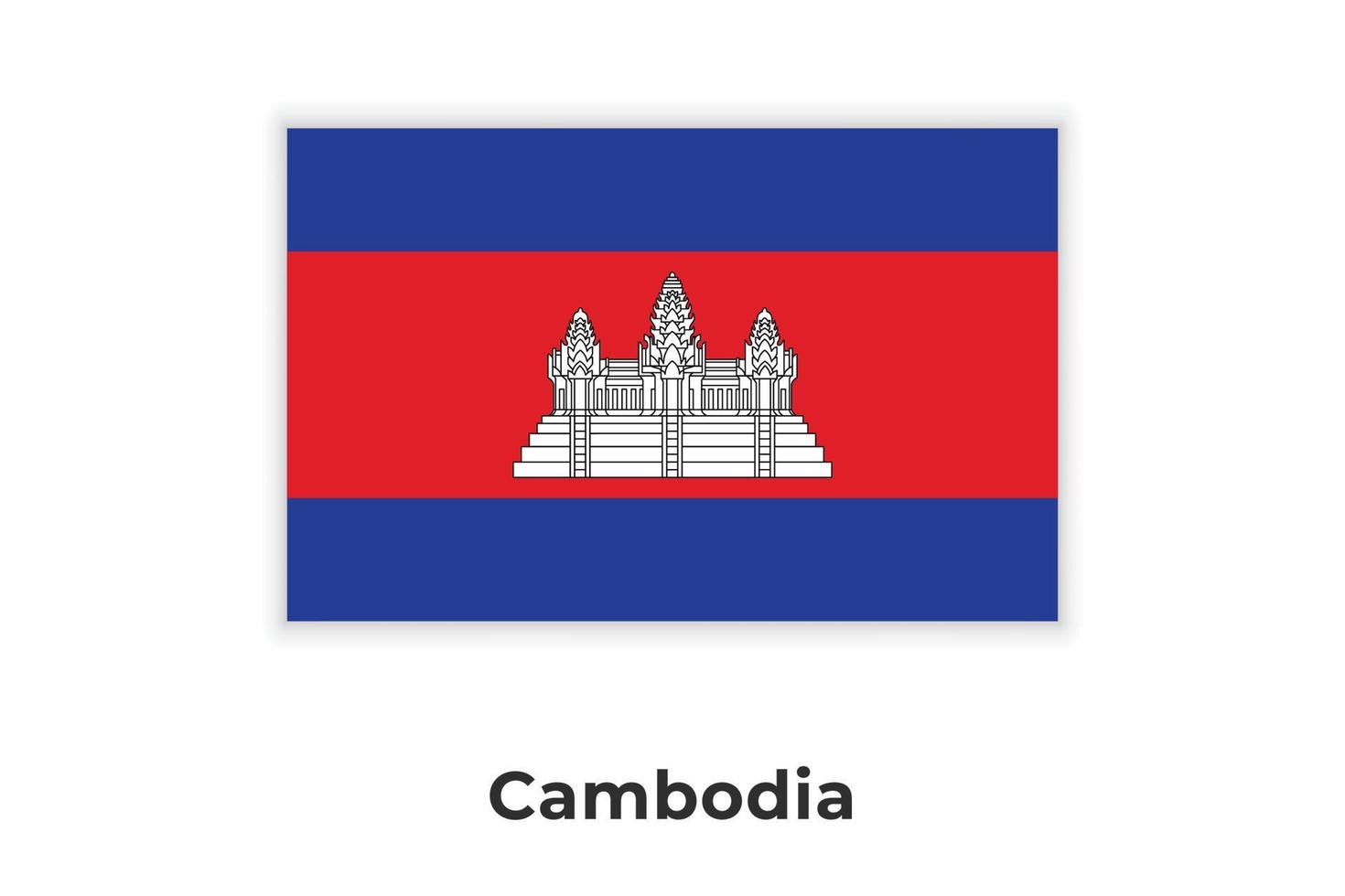 de realistische nationale vlag van Cambodja vector