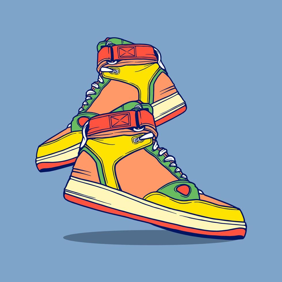 handgetekende sneakers illustratie vector