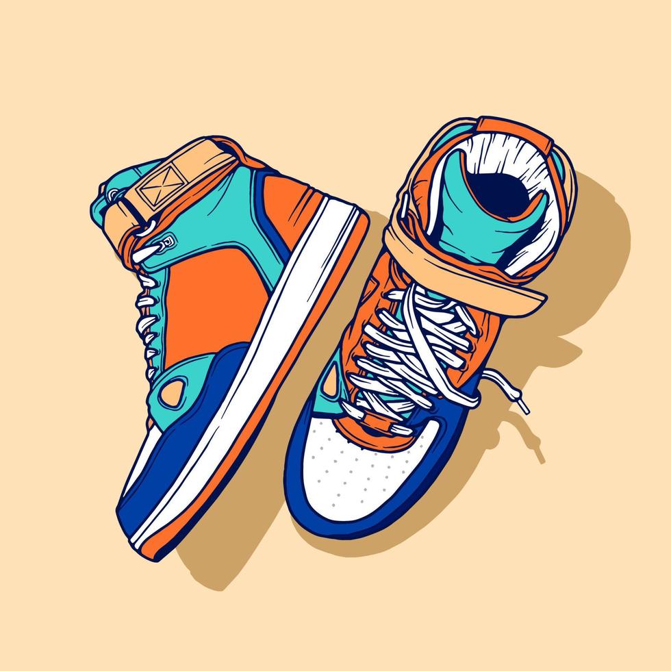 handgetekende sneakers illustratie vector