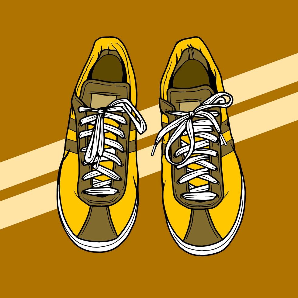 handgetekende sneakers illustratie vector