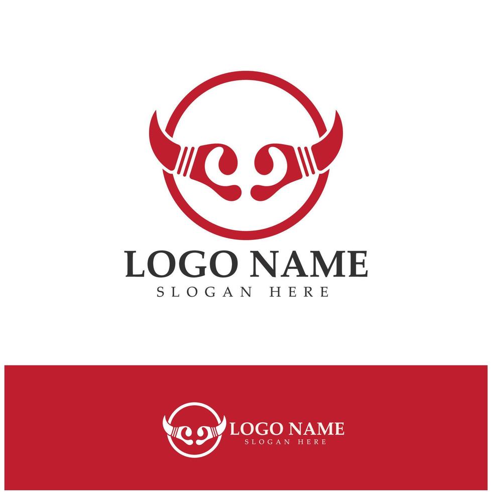 duivel hoorn vector pictogram logo ontwerp illustratie sjabloon