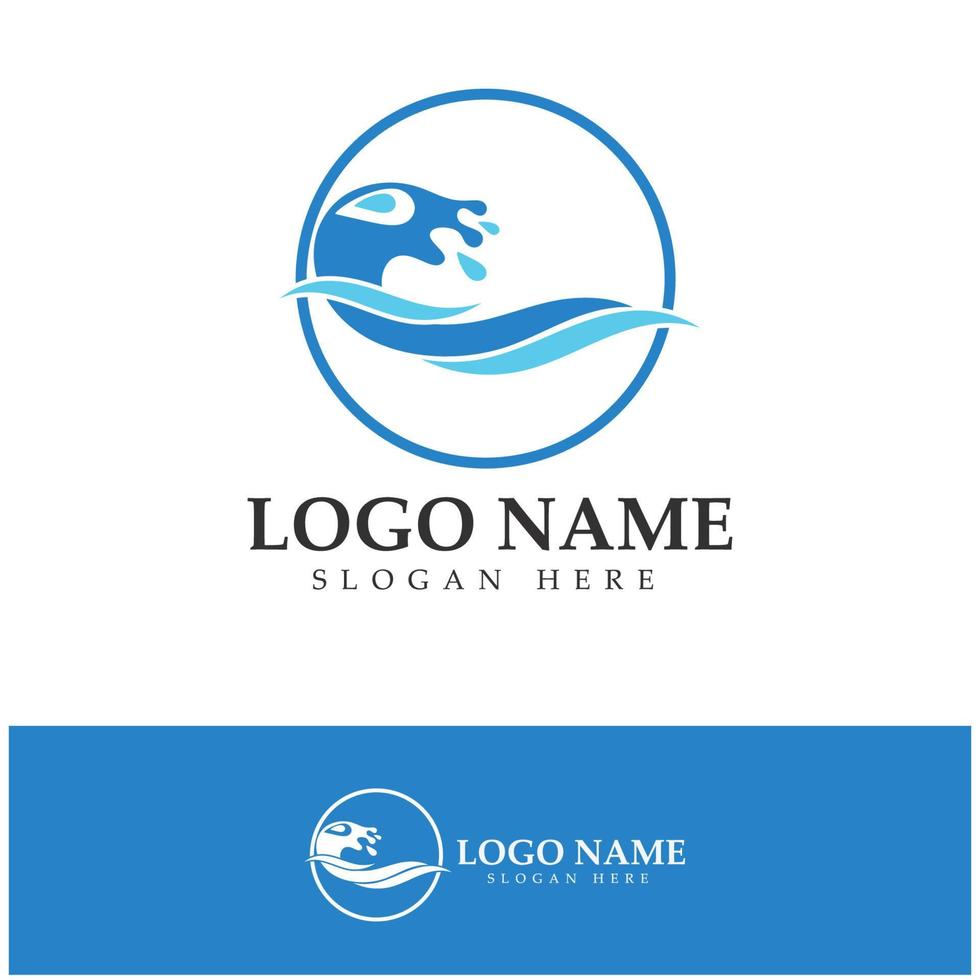 water golf, golf strand vector illustratie ontwerp logo sjabloon