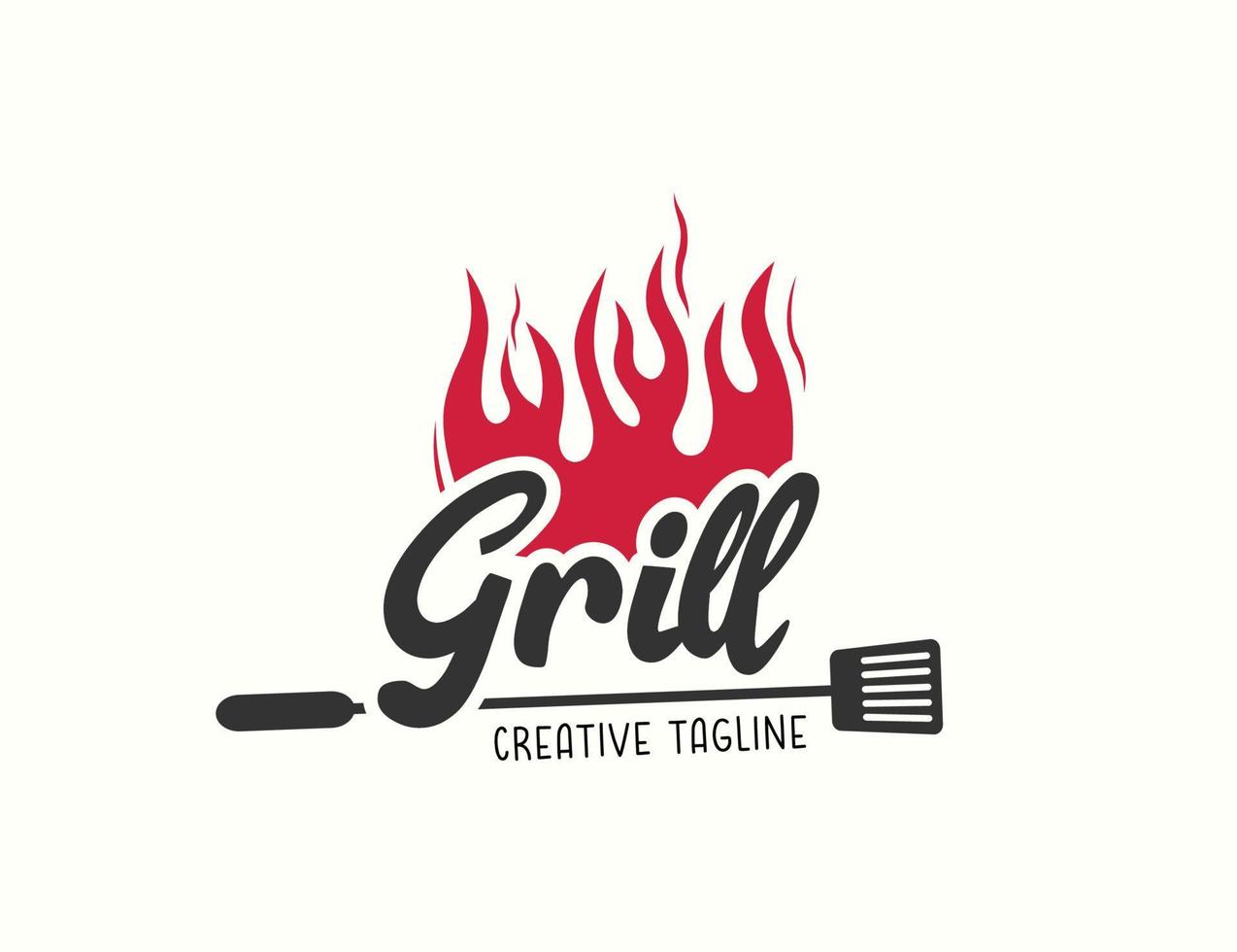 grill logo ontwerp vector