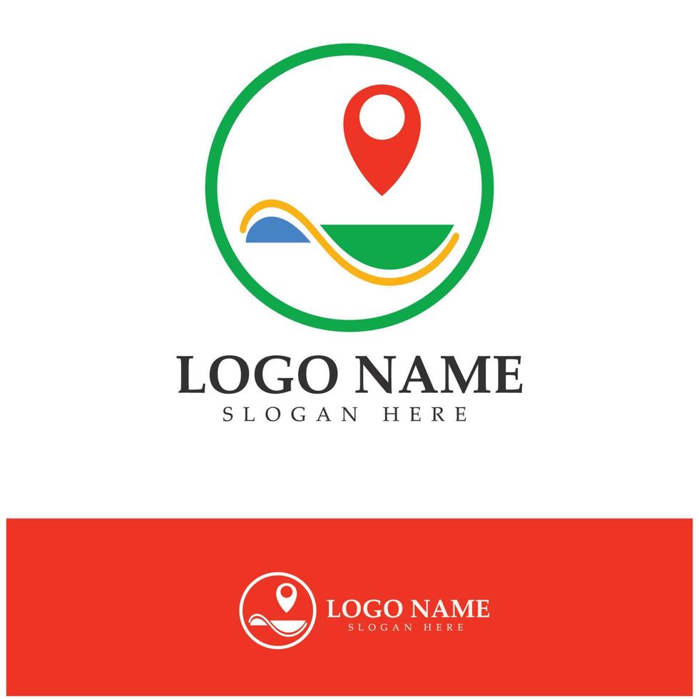 zoeken vind pin locatie kaarten gps punt logo ontwerp modern concept vectorillustratie vector