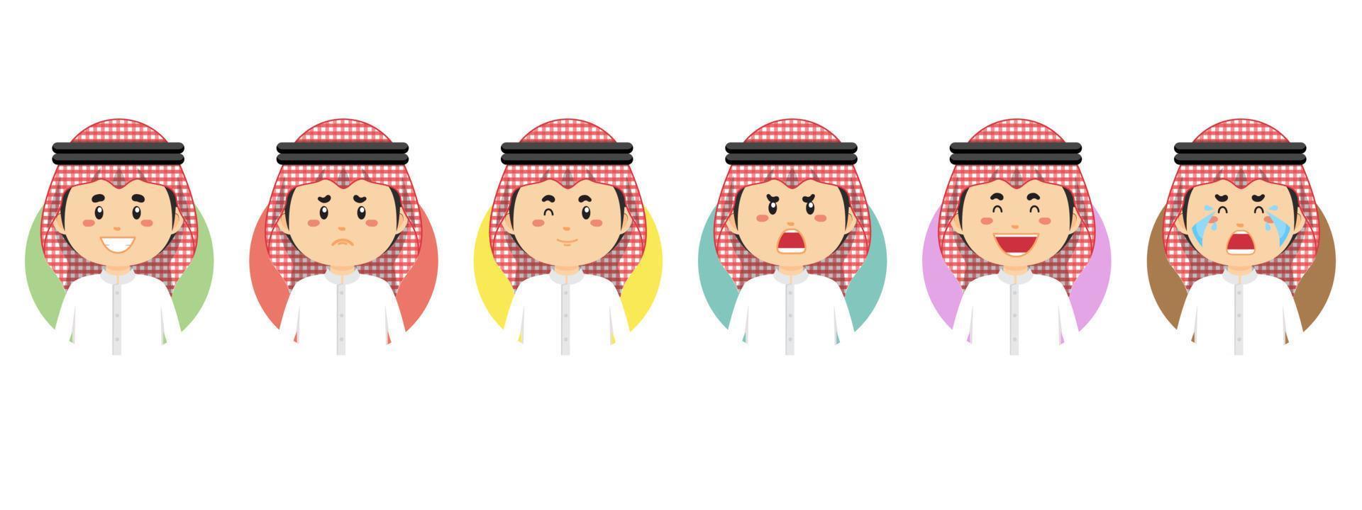 Jordanië avatar met verschillende uitdrukkingen vector