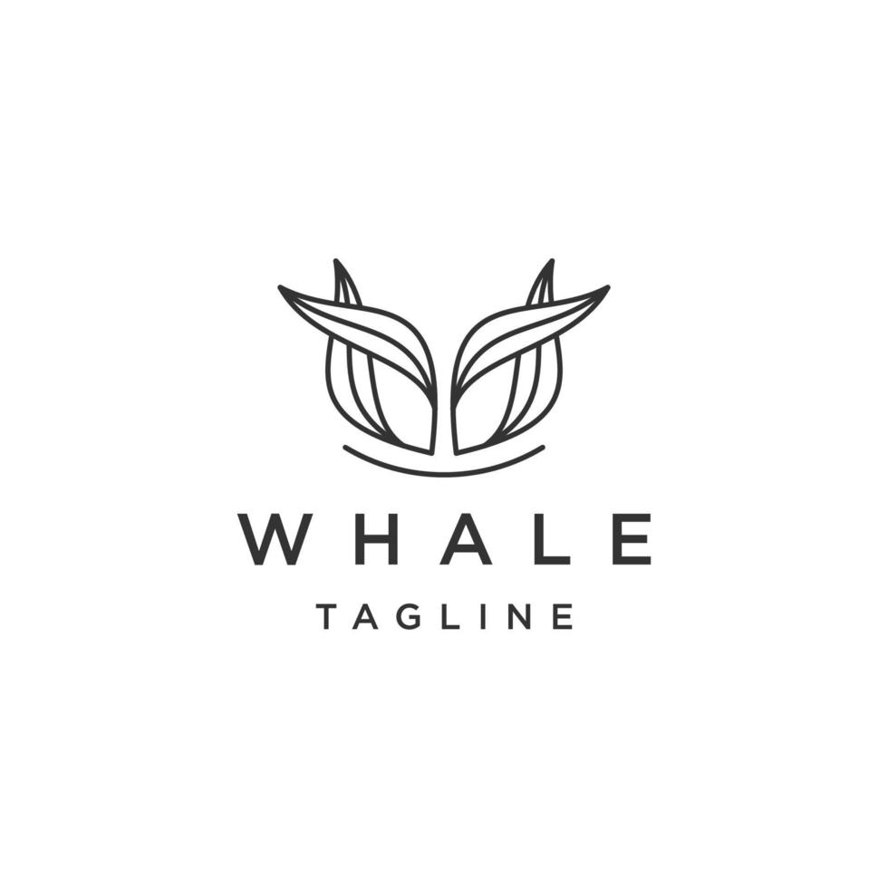 walvis staart lijn logo ontwerp sjabloon platte vector