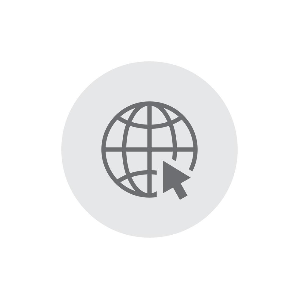 website, wereldbol, web pictogram vector geïsoleerd op cirkel achtergrond