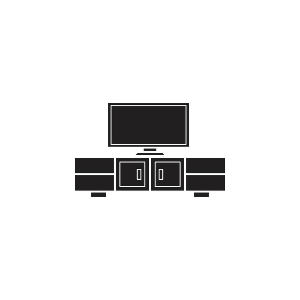 tv-meubelvector voor de presentatie van het symboolpictogram van de website vector