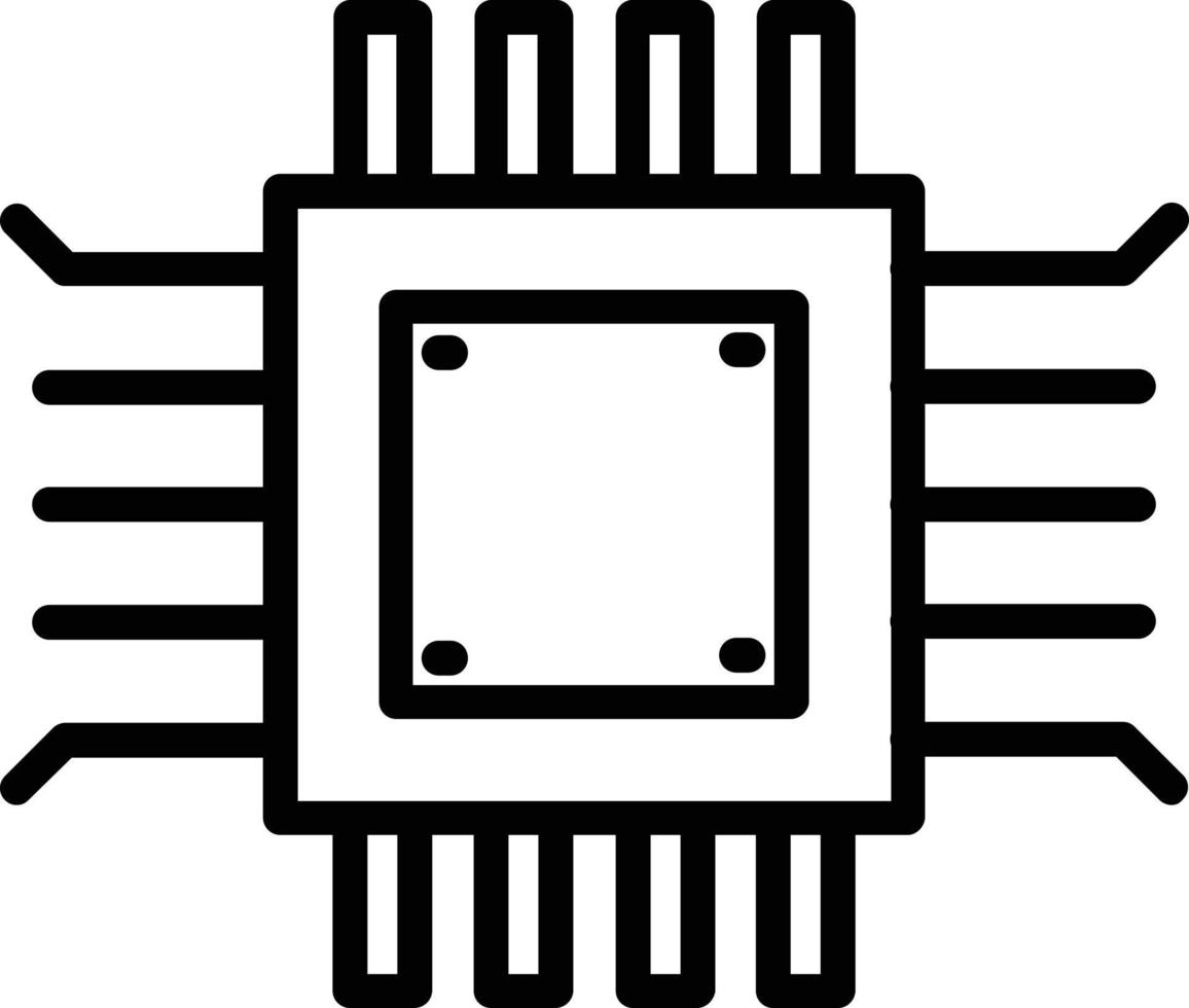 microchip vector lijn icoon