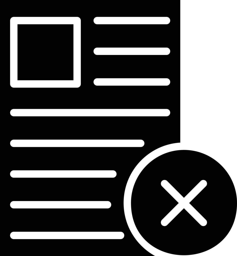 afgewezen glyph-pictogram vector