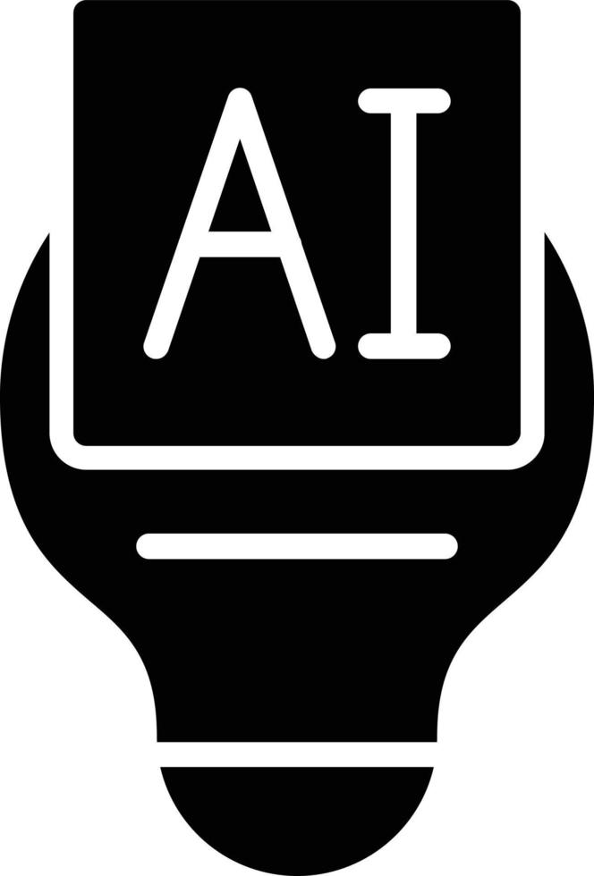 glyph-pictogram voor kunstmatige intelligentie vector