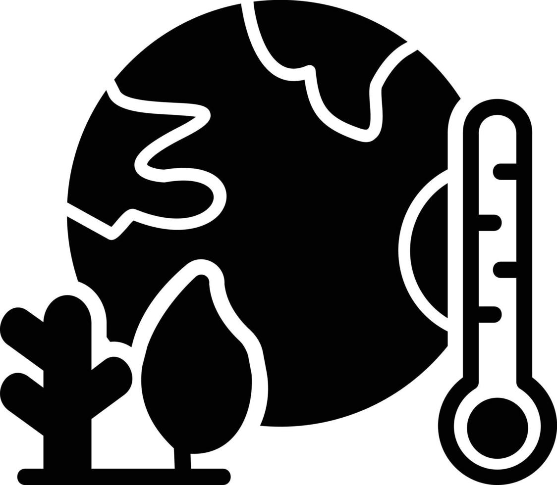 glyph-pictogram opwarming van de aarde vector