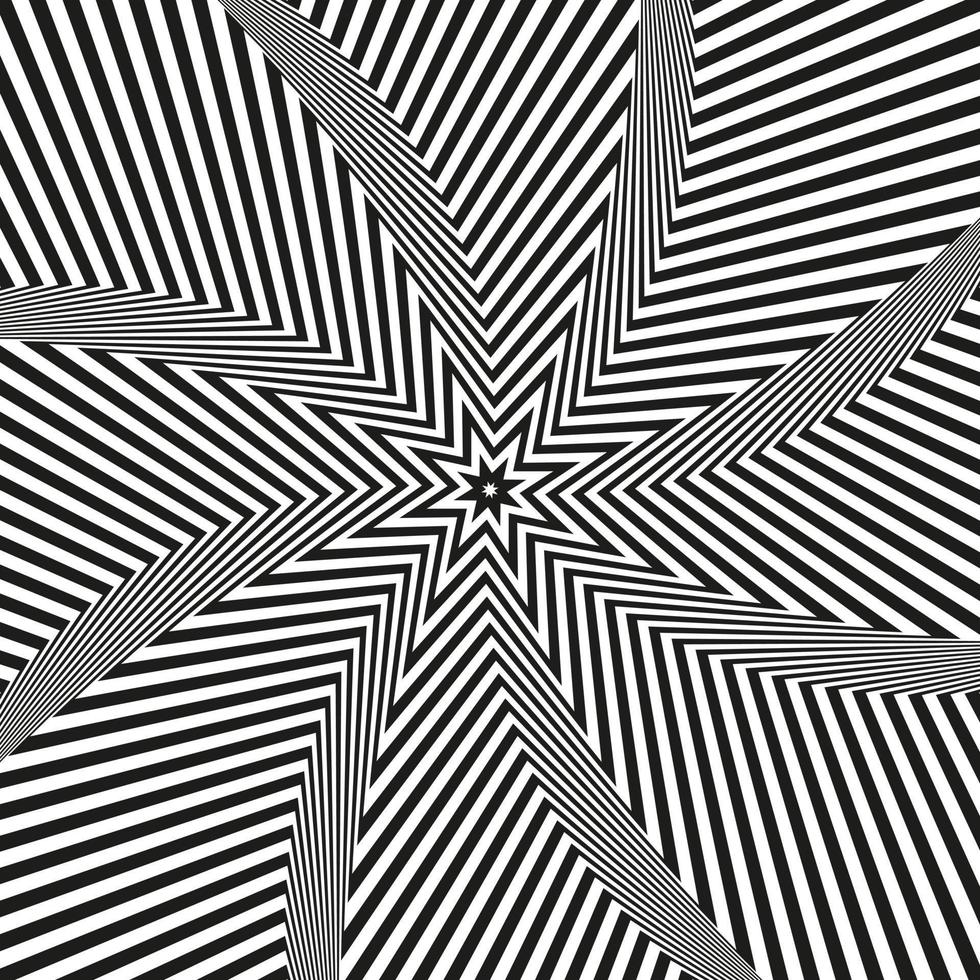 abstracte psychedelische ster optische illusie vector