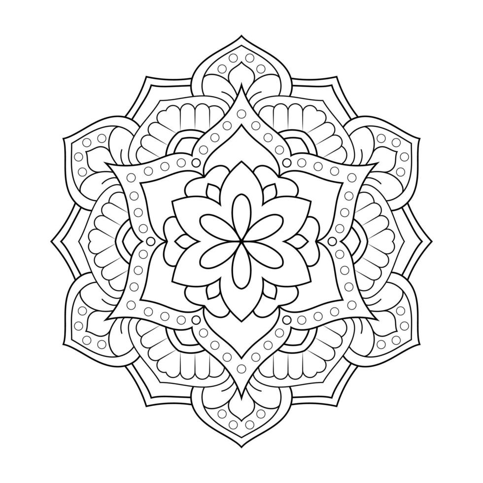 mandala bloemenpatroon met Arabische etnische stijl Indiase zwart-wit bloemen overzichtskunst vector