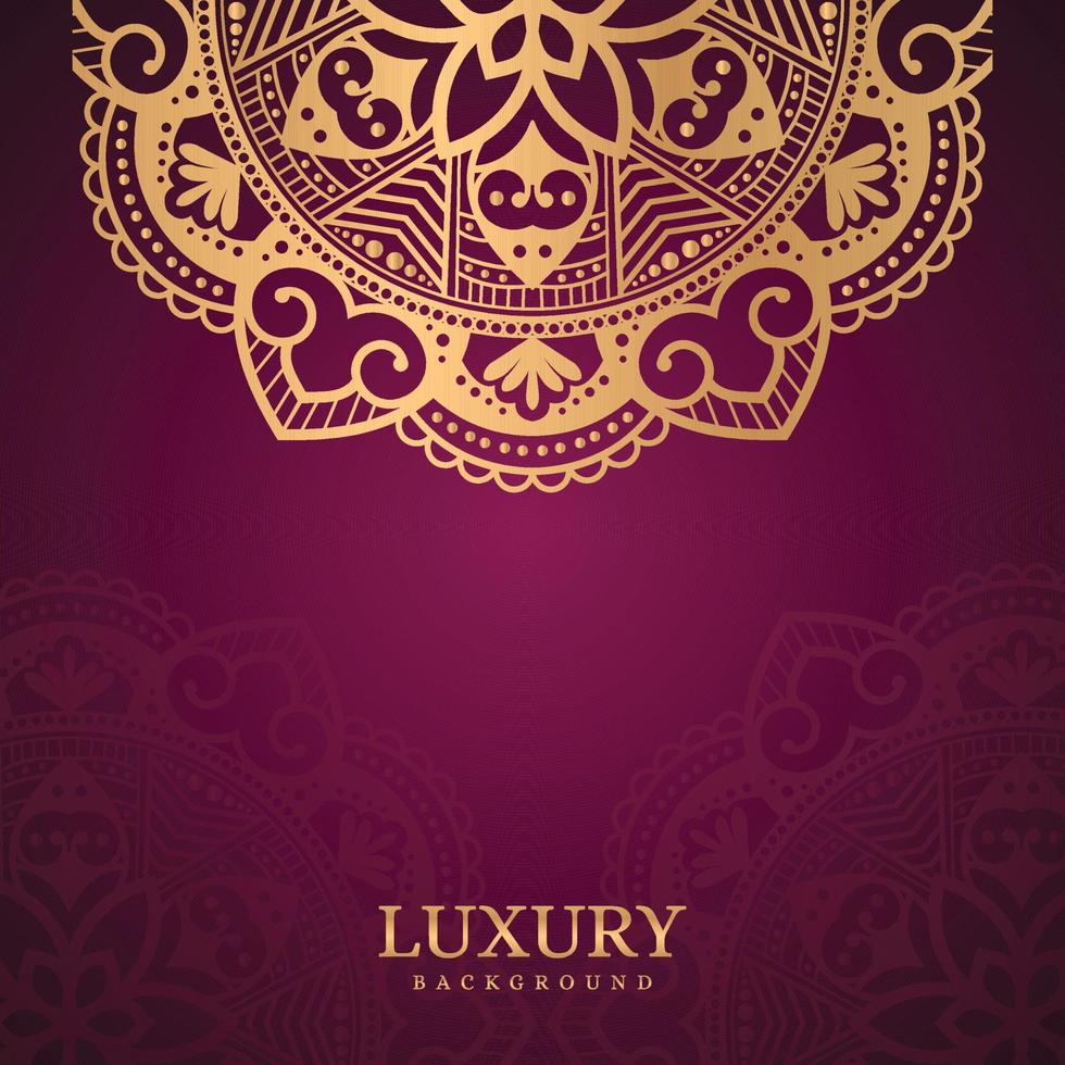 gouden luxe sier mandala achtergrondontwerp met vintage bruiloft uitnodigingskaart patroon vector