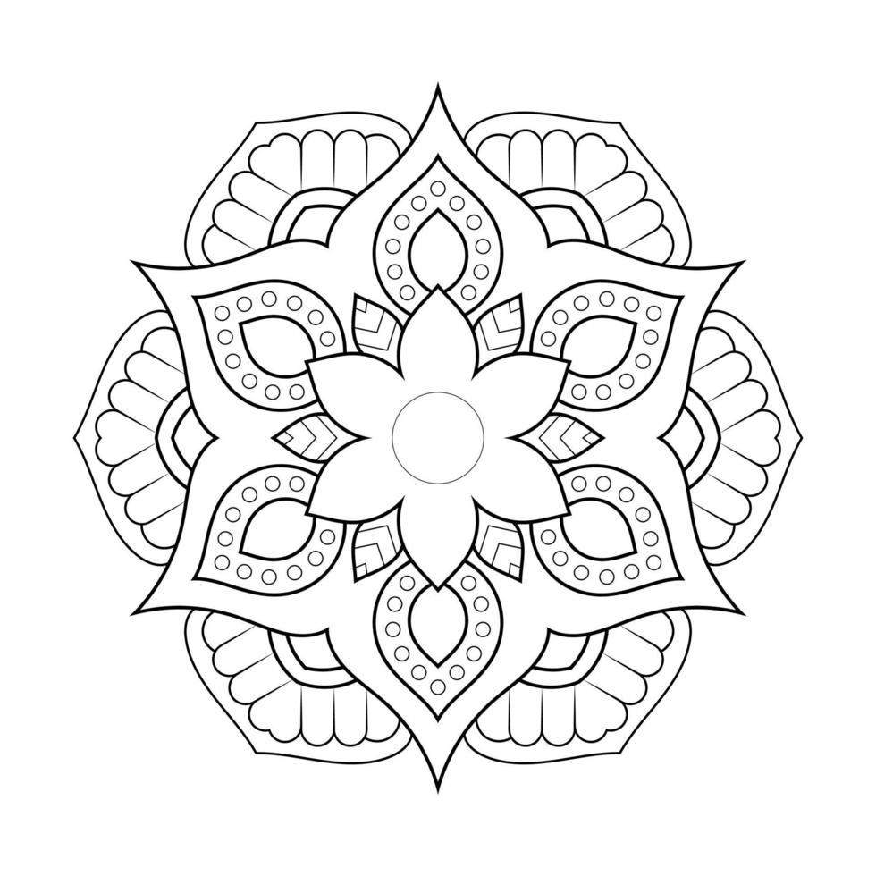 mandala bloemenpatroon met Arabische etnische stijl Indiase zwart-wit bloemen overzichtskunst vector