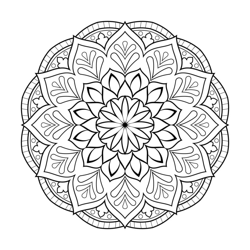 mandala bloemenpatroon met Arabische etnische stijl Indiase zwart-wit bloemen overzichtskunst vector