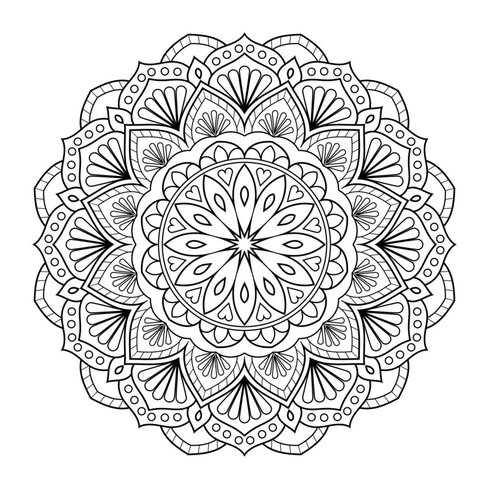 mandala bloemenpatroon met Arabische etnische stijl Indiase zwart-wit bloemen overzichtskunst vector