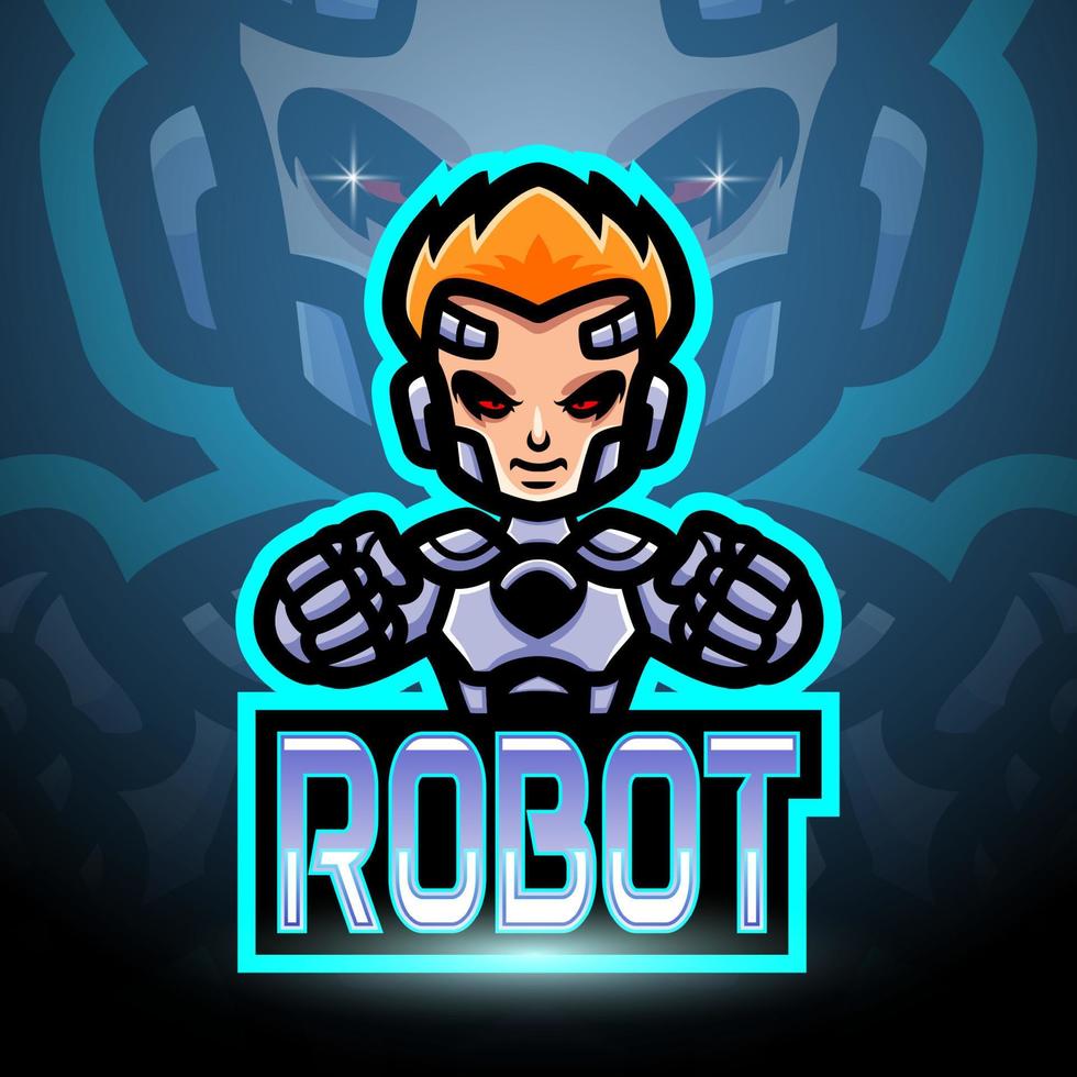 robot esport logo mascotte ontwerp vector