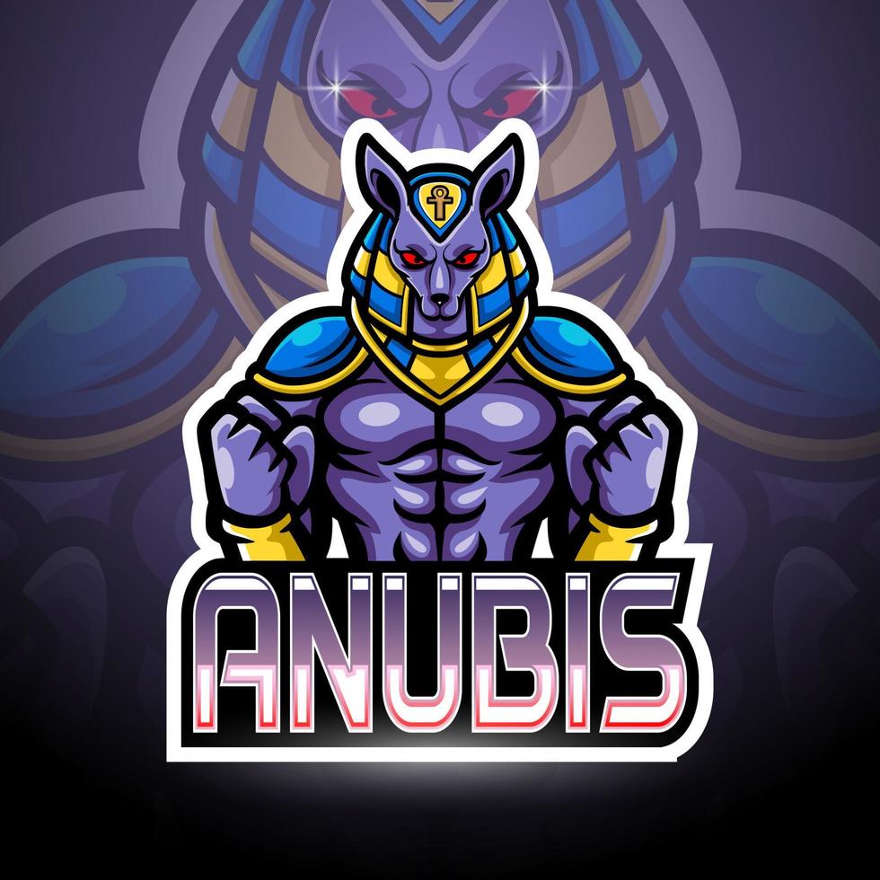 anubis esport logo mascotte ontwerp vector