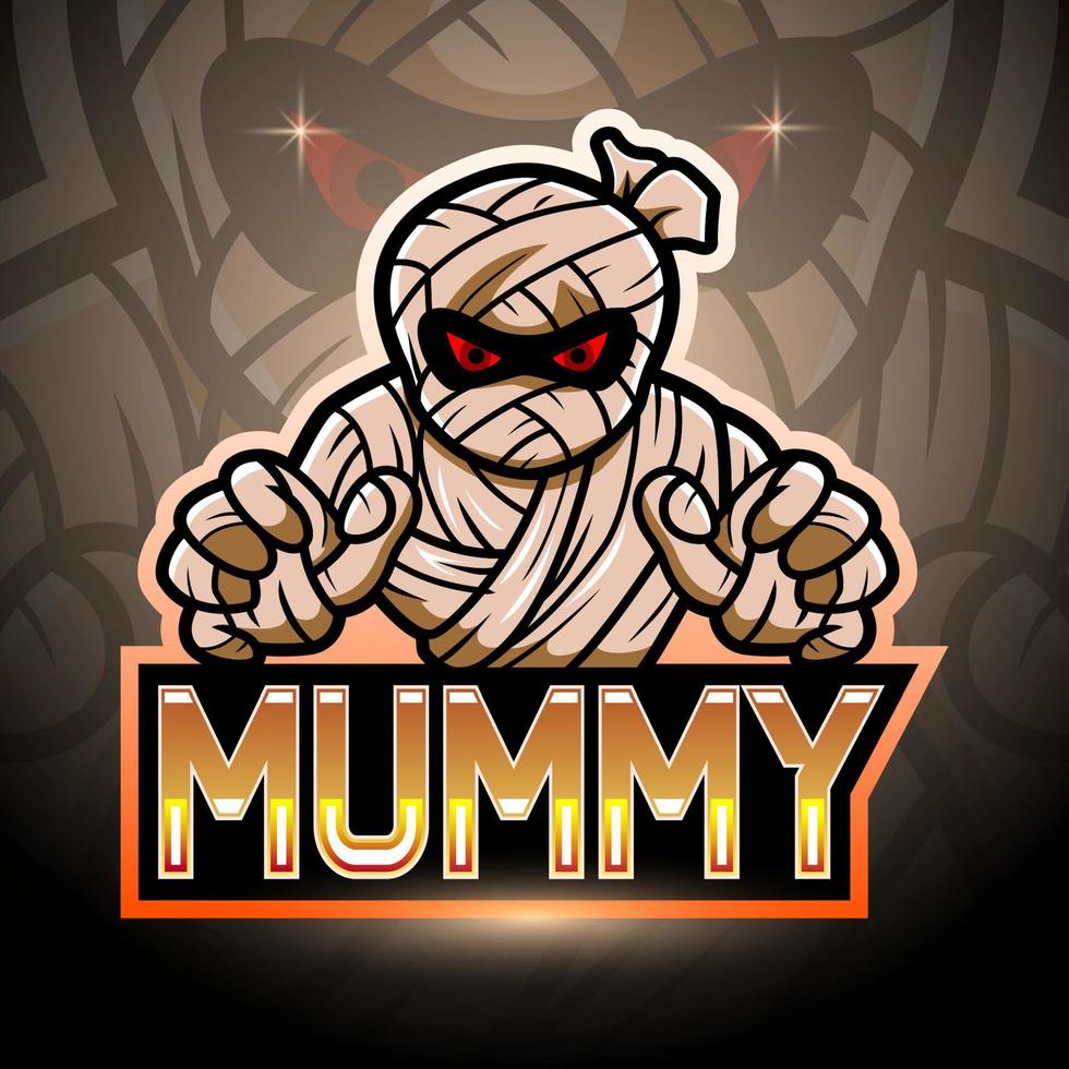 mummie esport logo mascotte ontwerp vector