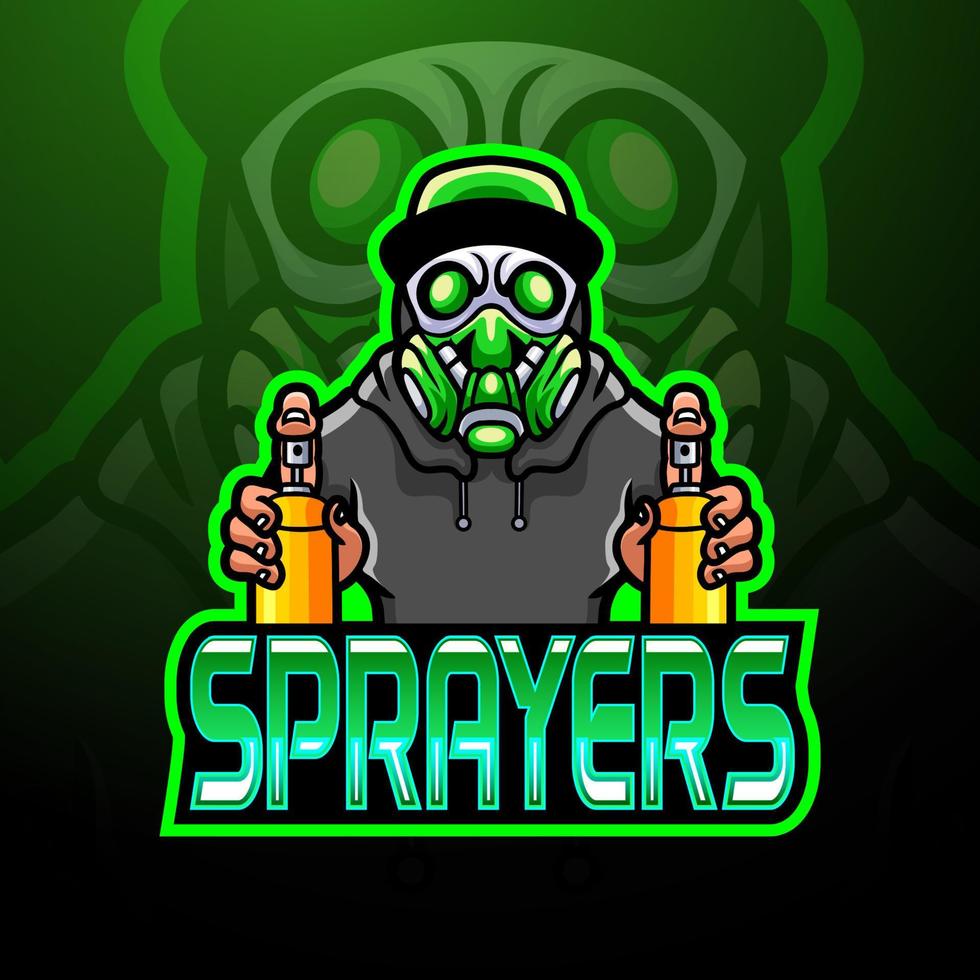 sproeiers esport logo mascotte ontwerp vector