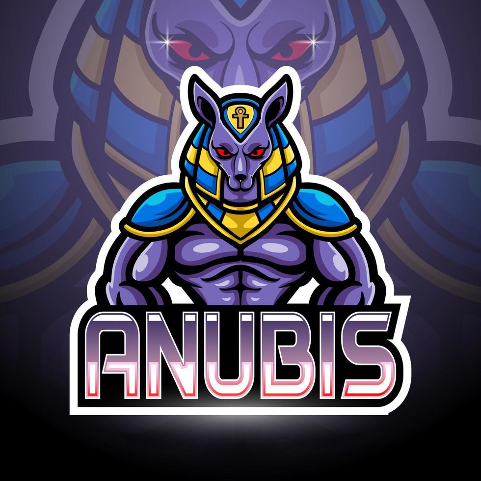 anubis esport logo mascotte ontwerp vector