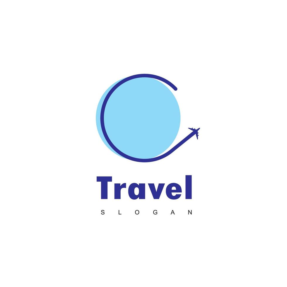 tour en reizen logo ontwerpsjabloon, vliegtuigpictogram vector