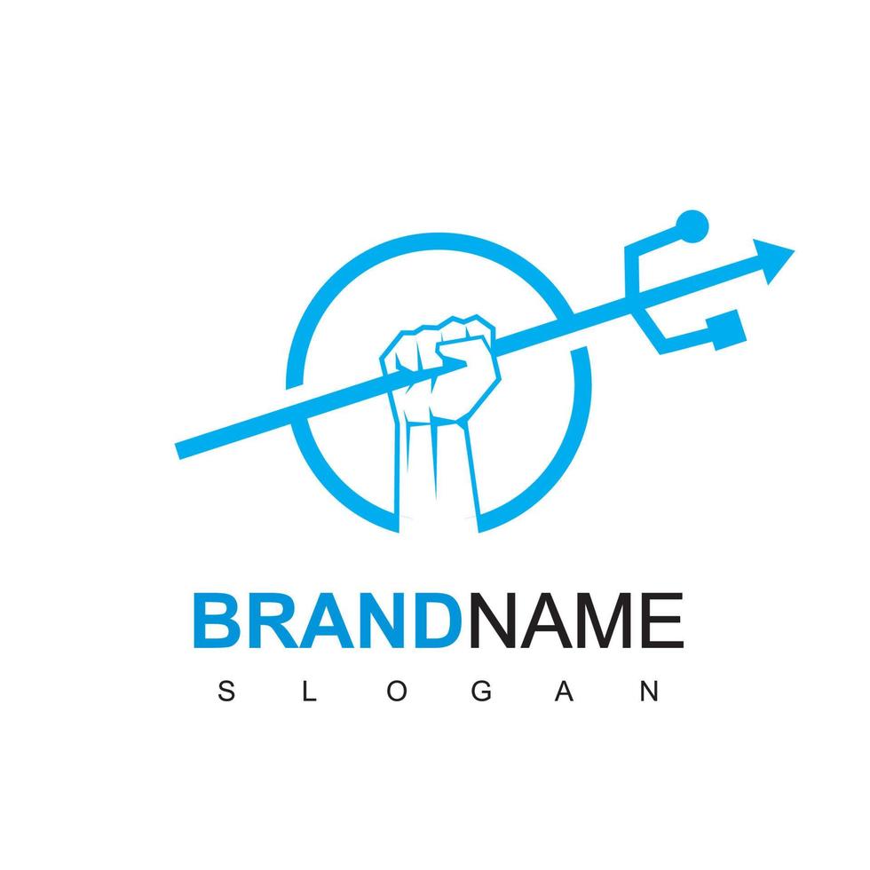 drietand logo ontwerpsjabloon vector