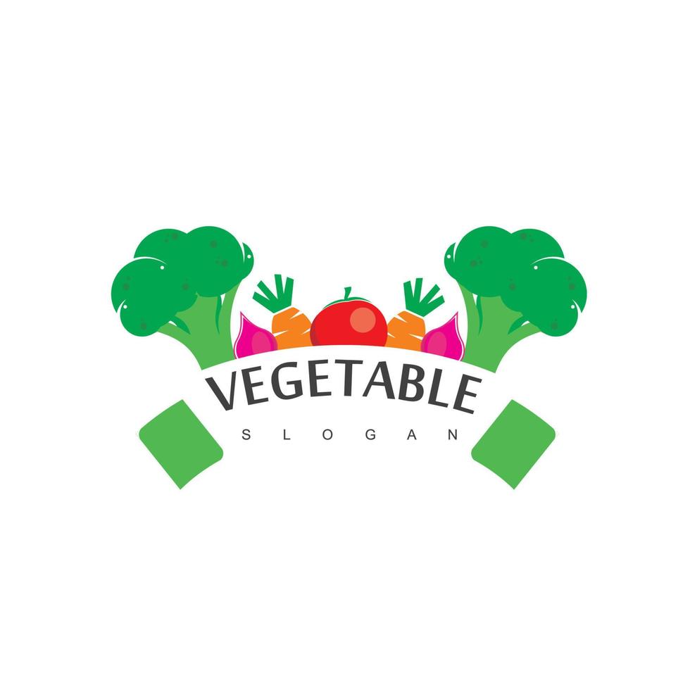 plantaardig logo-ontwerpsjabloon, symbool voor gezond voedsel vector