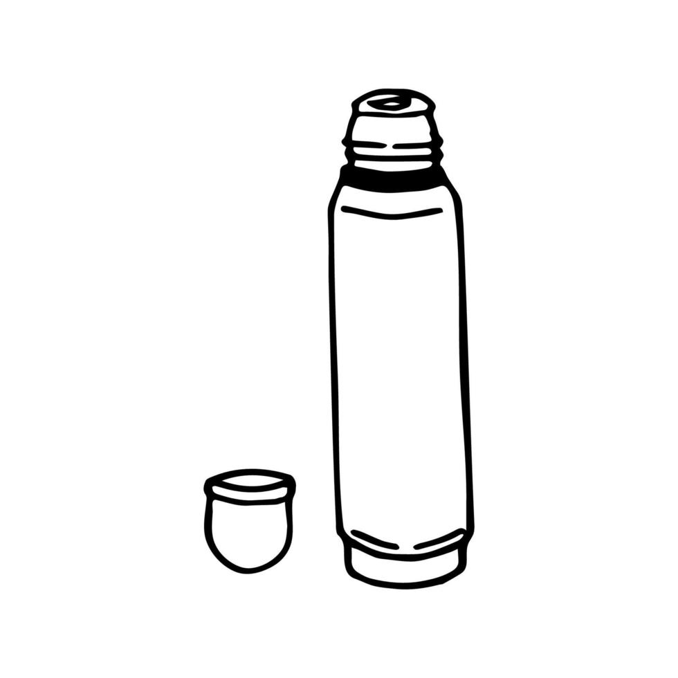 hand getrokken doodle thermoskan. vacuüm fles. schets. vector
