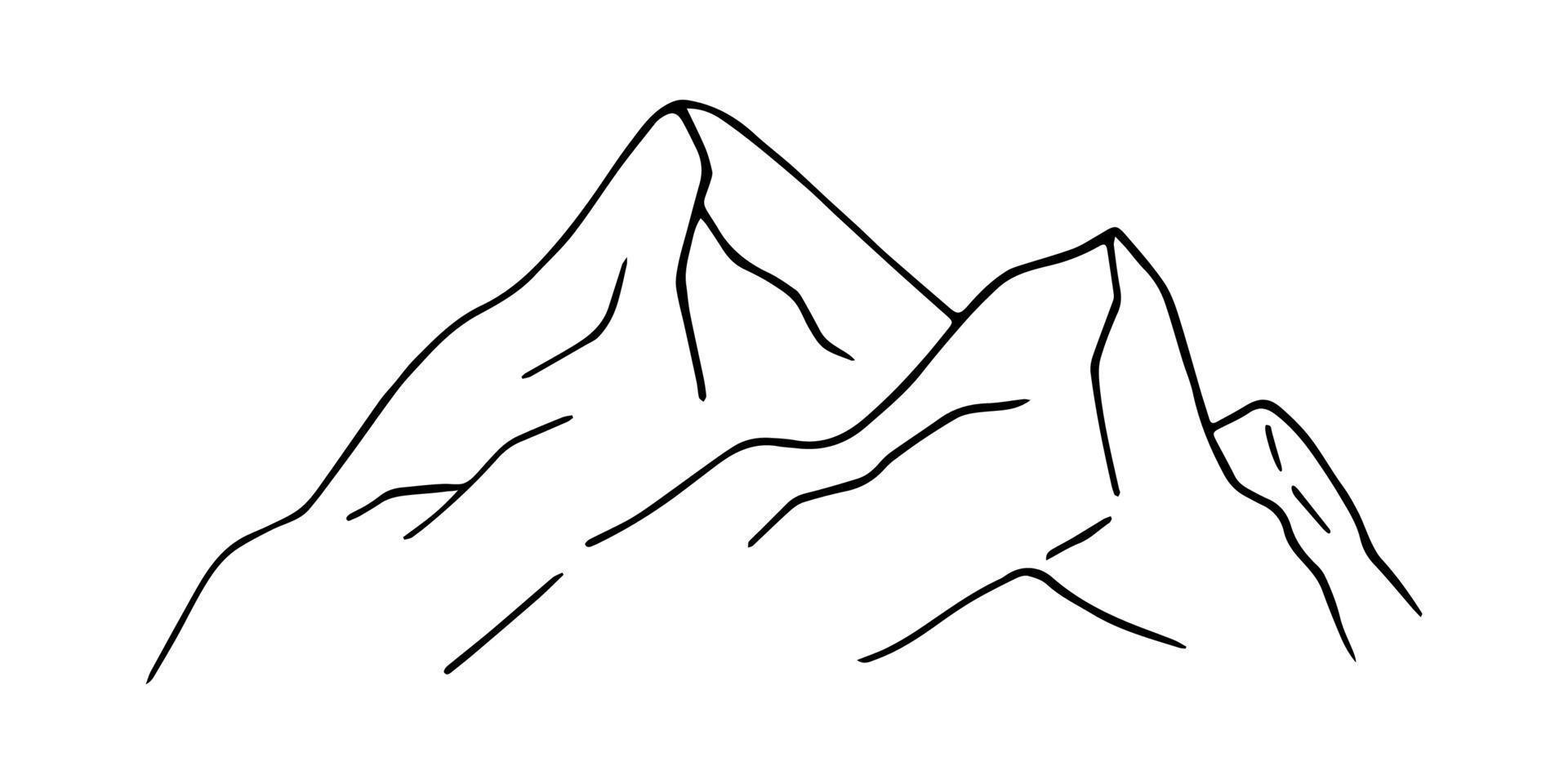 hand getrokken doodle bergen. vectorafbeeldingen. schets. vector