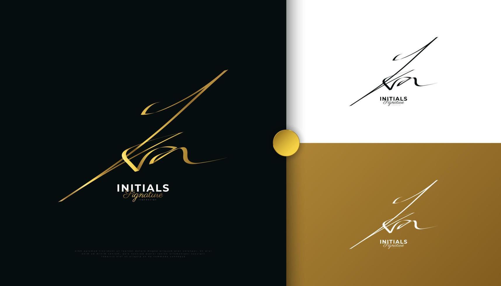 ka eerste handtekening logo-ontwerp met elegante en minimalistische gouden handschriftstijl. initial k en een logo-ontwerp voor bruiloft, mode, sieraden, boetiek en zakelijke merkidentiteit vector