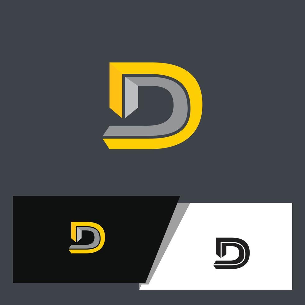 letter d in geometrische stijl vector