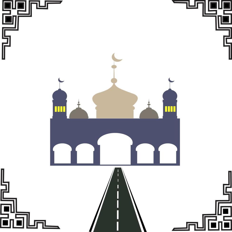 eid al-adha moskee en snelweg. vector