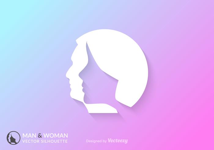 Gratis Man en Vrouw Silhouet Vector Concept