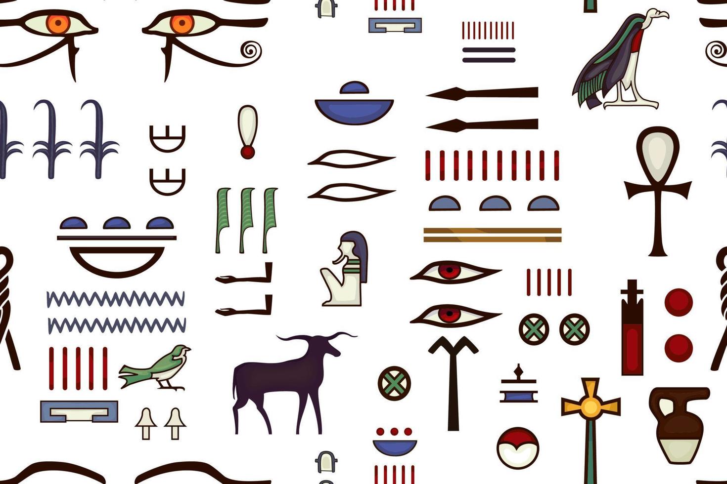 oude Egypte symbool.stof.naadloze.achtergrond.egyptisch. vector