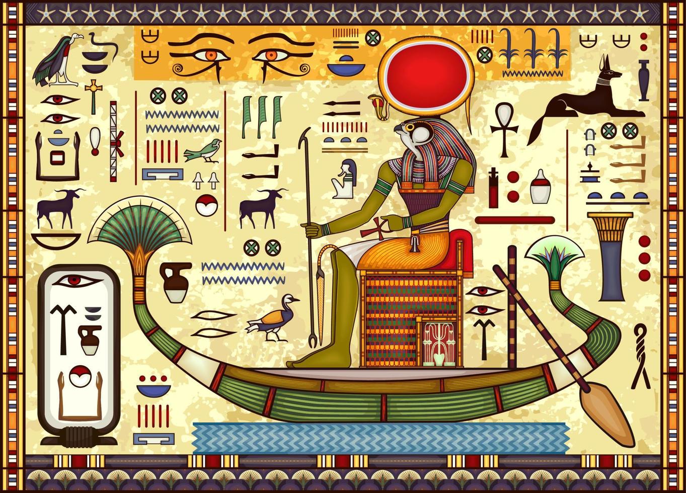 oude Egypte background.egyptian hiëroglief en symbool. vector