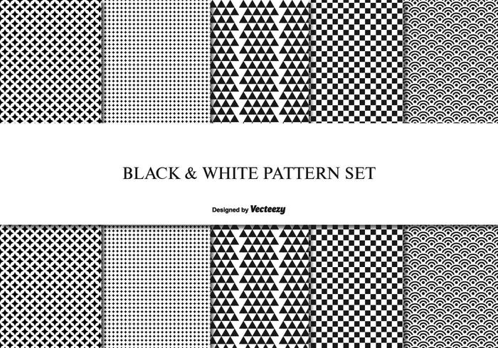 Zwart-wit patroon Set vector