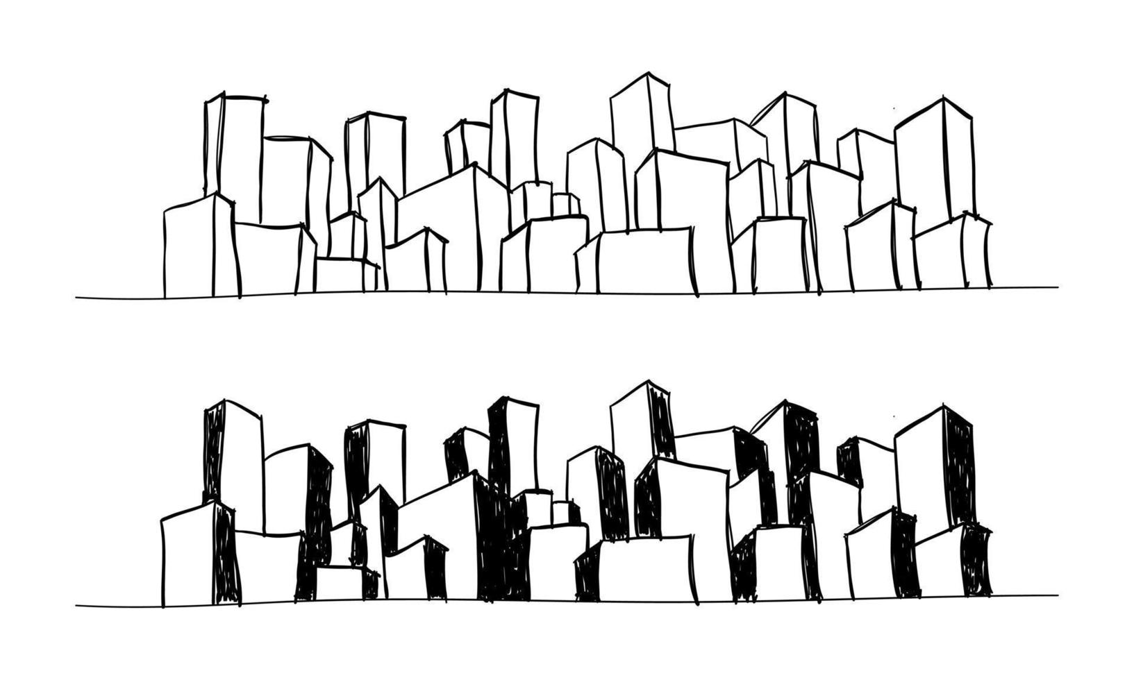 hand getekende stadsgezicht vector