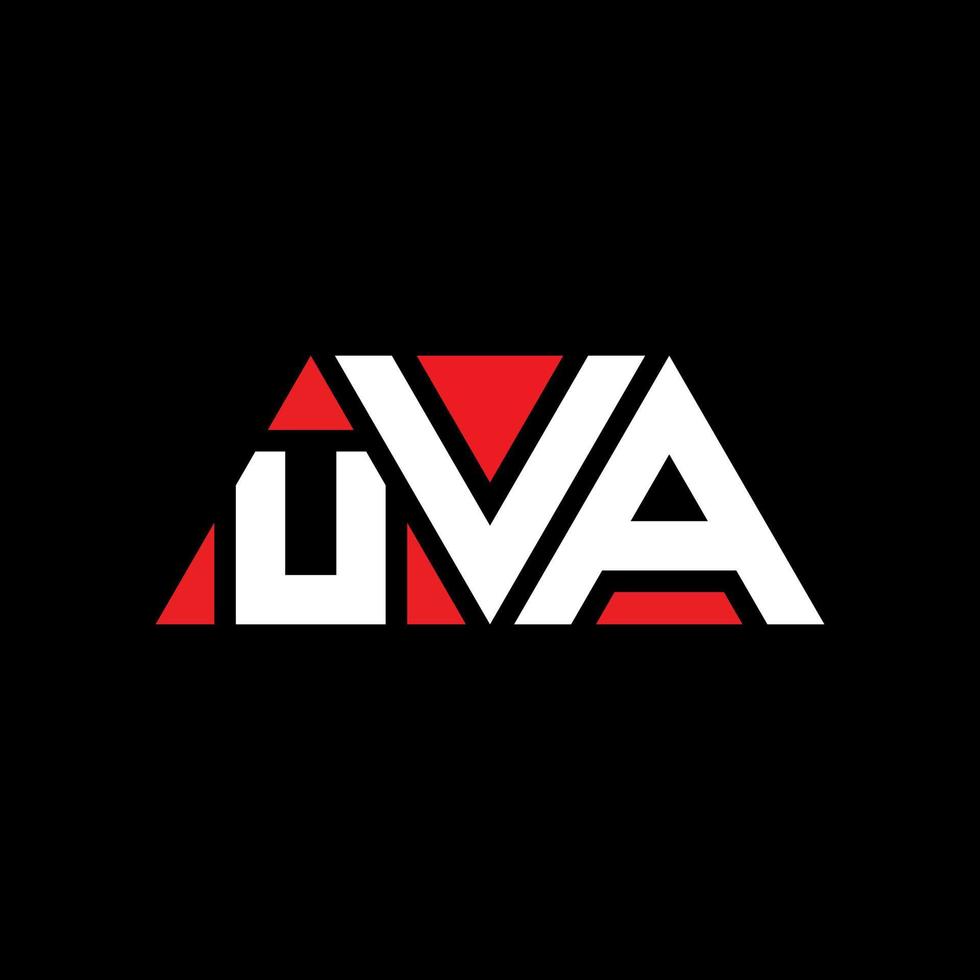 uva driehoek brief logo ontwerp met driehoekige vorm. uva driehoek logo ontwerp monogram. uva driehoek vector logo sjabloon met rode kleur. uva driehoekig logo eenvoudig, elegant en luxueus logo. uva