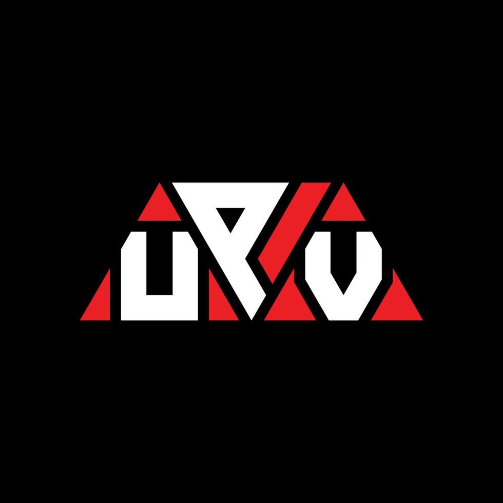 upv driehoek brief logo ontwerp met driehoekige vorm. upv driehoek logo ontwerp monogram. upv driehoek vector logo sjabloon met rode kleur. upv driehoekig logo eenvoudig, elegant en luxueus logo. upv